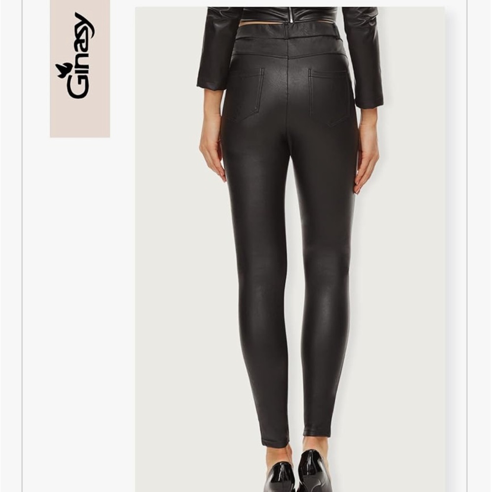 New Faux Leather Pants Black 4XL - Picture 2 of 10